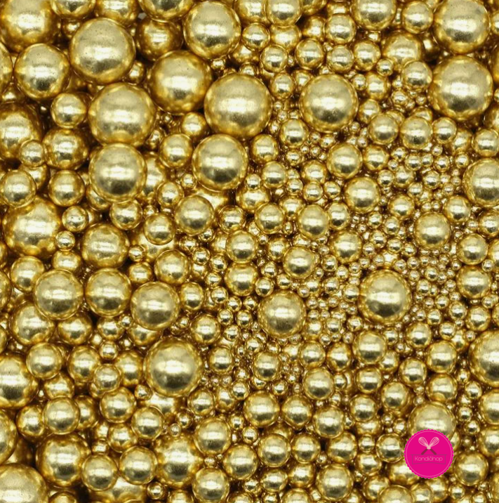 картинка Посыпка сахарная микс жемчуг золото 50 гр от магазина KondiShop