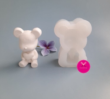 картинка Молд силиконовый Мишка с сердцем 6,7 / 4,5 см от магазина KondiShop