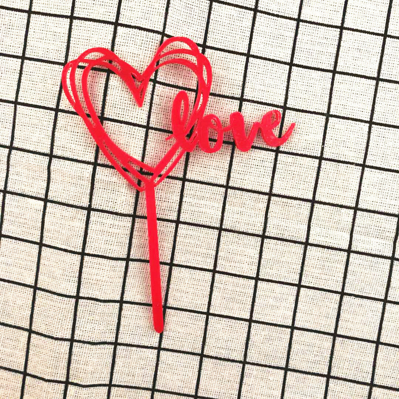 картинка Топпер «Сердце Love» акрил, красный от магазина KondiShop