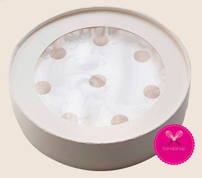 картинка Коробка под 8 конфет круглая шайба белая от магазина KondiShop