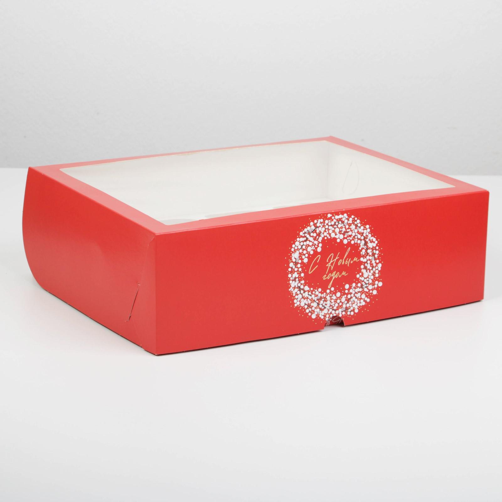 картинка Коробка на 12 капкейков «Венок из омелы» от магазина KondiShop