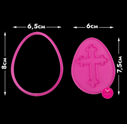 картинка Форма/вырубка с оттиском Яйцо, Крест 8 см от магазина KondiShop