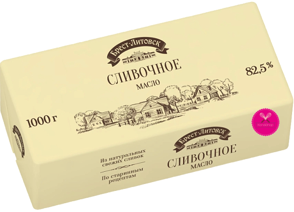 картинка Масло сливочное 82,5% Брест-Литовск 1 кг от магазина KondiShop