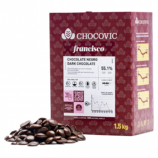 картинка Шоколад Chocovic Francisco тёмный 55,1% 1,5 кг от магазина KondiShop