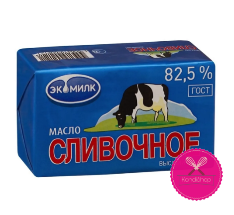картинка Масло сливочное 82,5% Экомилк 450 гр от магазина KondiShop