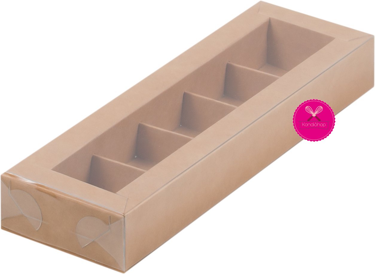 картинка Коробка под 5 конфет Крафт с пласт.крышкой от магазина KondiShop