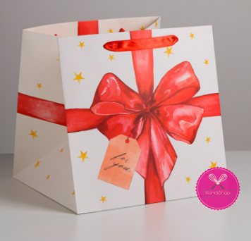 картинка Пакет подарочный For you 30/30/30 см от магазина KondiShop