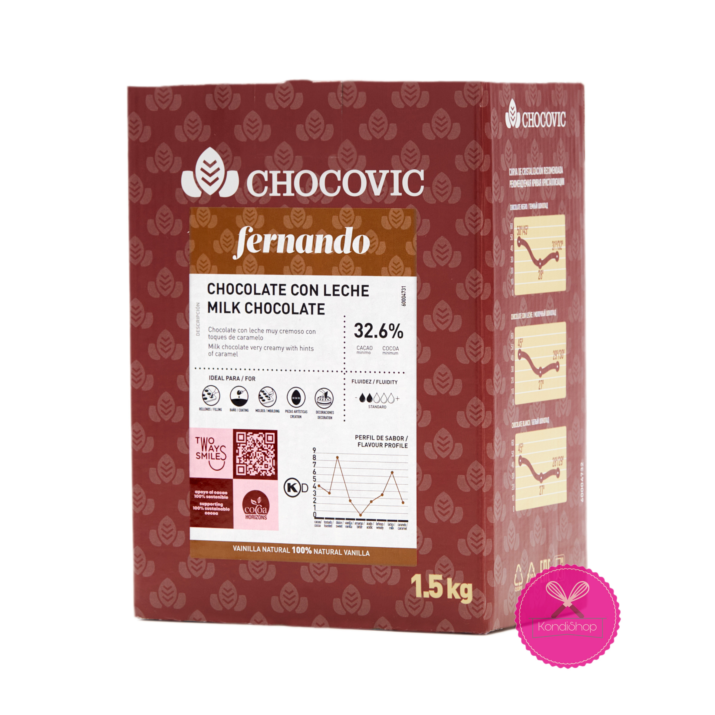картинка Шоколад Chocovic Fernando молочный 32,6% 1,5 кг от магазина KondiShop