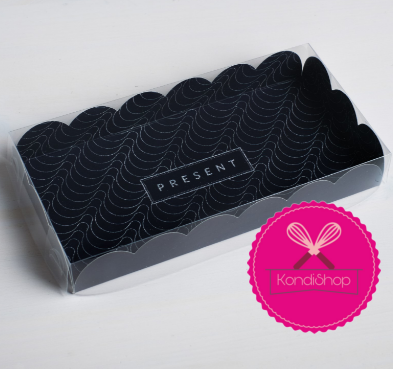 картинка Коробка 10,5/21/3 "Present", с пласт., прозрачной крышкой от магазина KondiShop