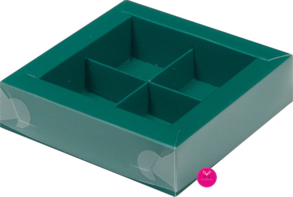 картинка Коробка под 4 конфеты Зеленая матовая от магазина KondiShop