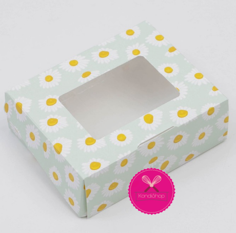 картинка Коробка 10/8/3,5 складная РОМАШКИ от магазина KondiShop