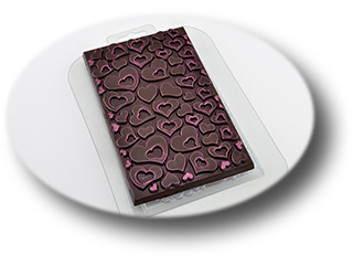 картинка Форма пластиковая "Плитка В Сердечках" (для шоколада, мастики) от магазина KondiShop