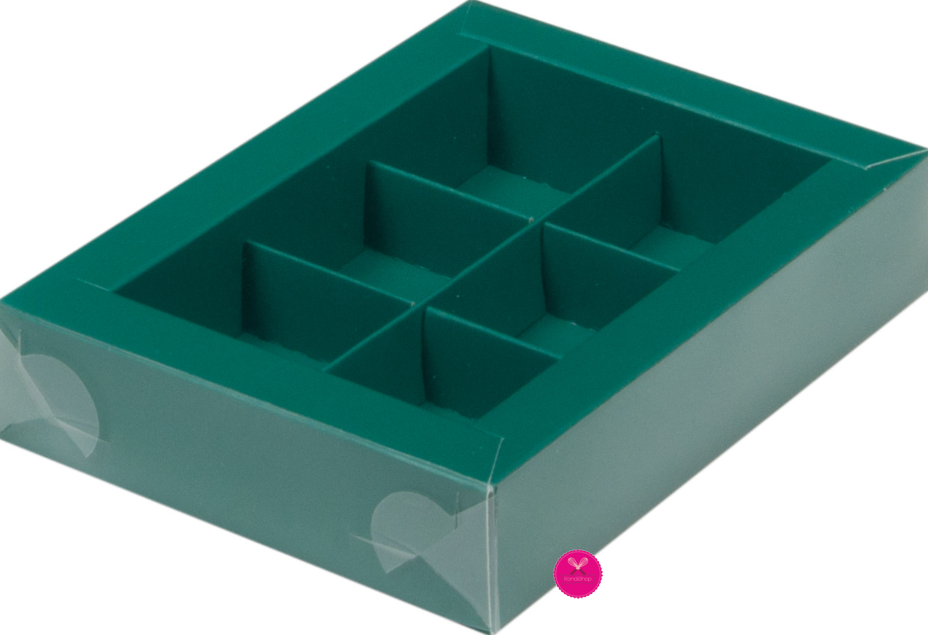 картинка Коробка под 6 конфет Зеленая матовая от магазина KondiShop