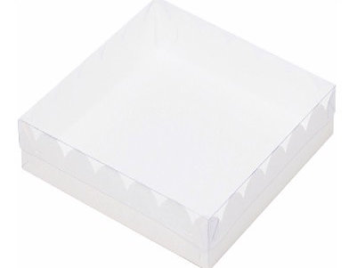 картинка Коробка 20/20/3,5 белая с пласт.прозр. крышкой для пряников от магазина KondiShop