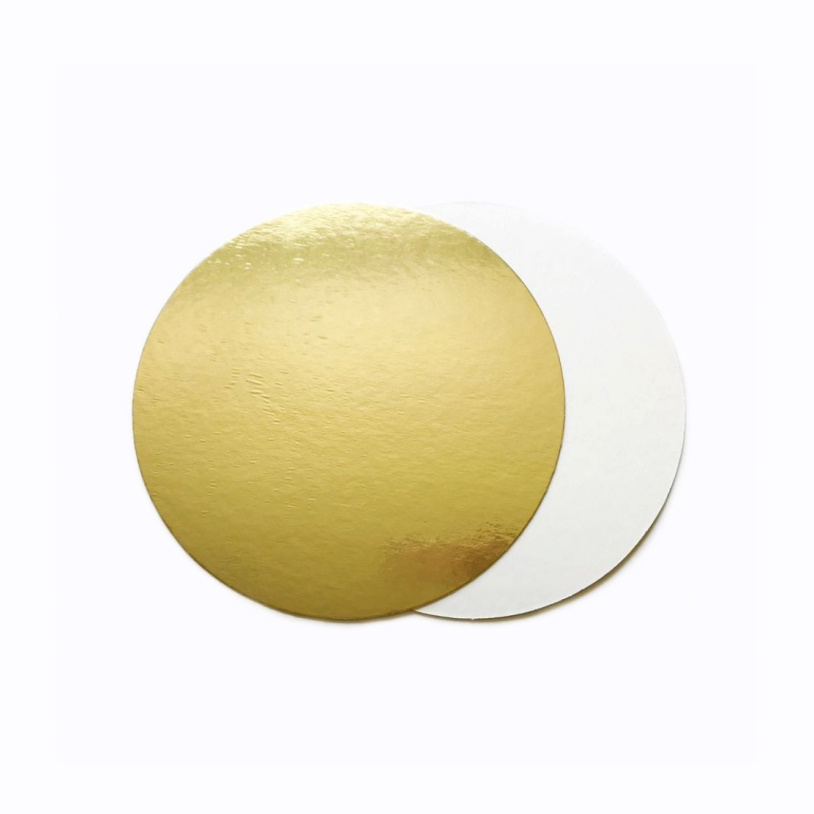 картинка Подложка для пирожного диаметр 8 см, толщина 1,5. Двухсторонняя золото/белая. от магазина KondiShop