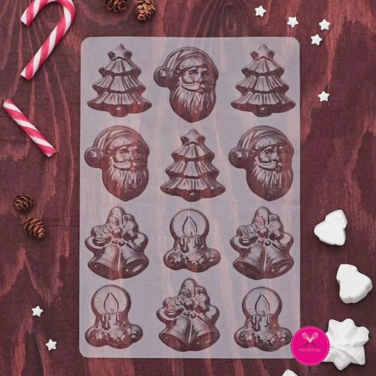 картинка Форма пластиковая 15/8 см Рождество для шоколада от магазина KondiShop