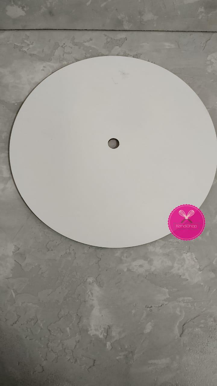 картинка УЦЕНКА Подложка виниловая круг 3 мм 22 см с отверстием от магазина KondiShop