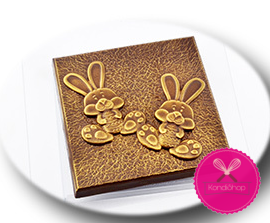картинка Форма пластиковая Плитка Кролики и Яйца для шоколада  от магазина KondiShop
