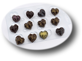 картинка Форма пластиковая для шоколада Конфеты Граненое Сердце от магазина KondiShop