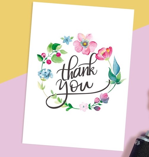 картинка Открытка "Thank you", 7.5 × 10.5 см от магазина KondiShop