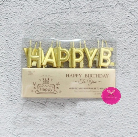 картинка Набор свечей  Happy birthday золото 3 см от магазина KondiShop