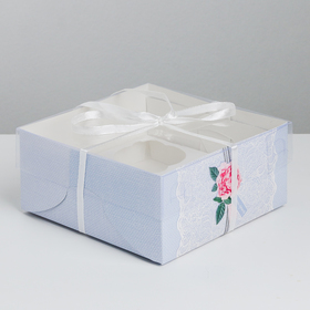 картинка Коробка на 4 капкейка «Нежность» от магазина KondiShop
