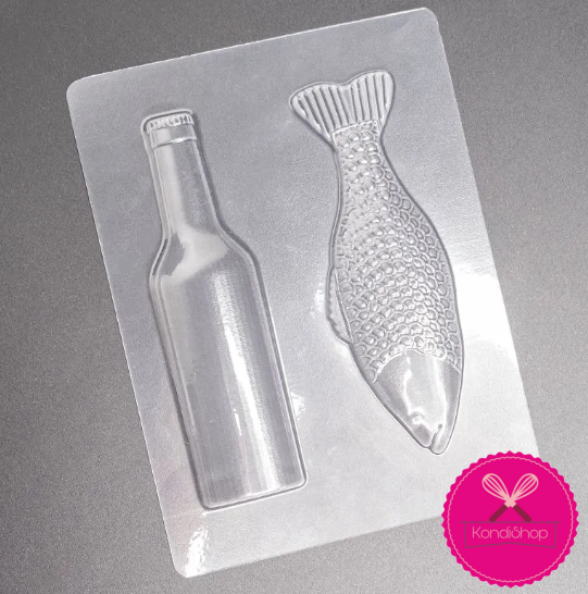 картинка Форма пластиковая "Мужской набор" (рыба, бутылка) для шоколада от магазина KondiShop