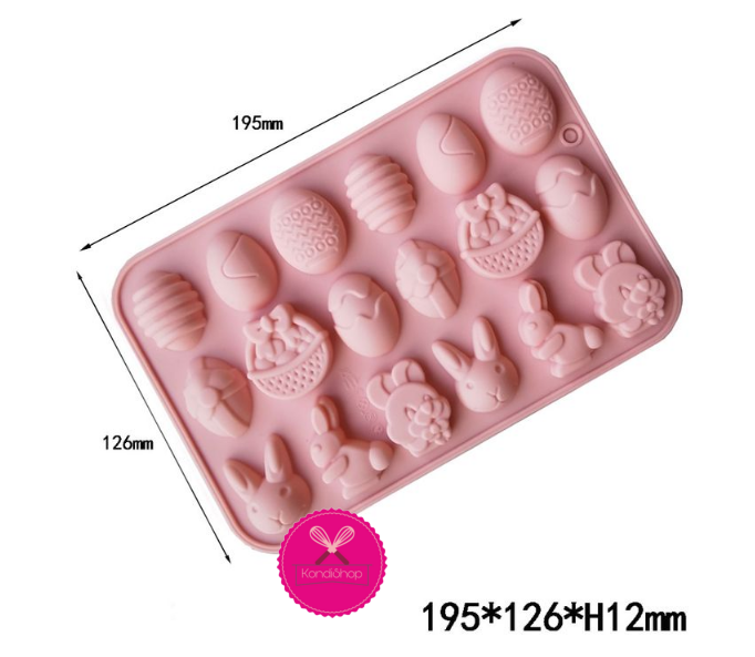 картинка Форма силиконовая Пасхальный набор 18 ячеек для шоколада от магазина KondiShop