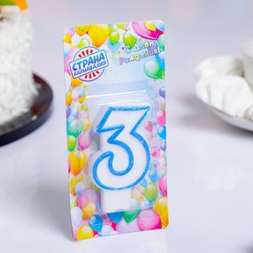 картинка Свеча для торта "Цветной ободок" цифра 3 от магазина KondiShop