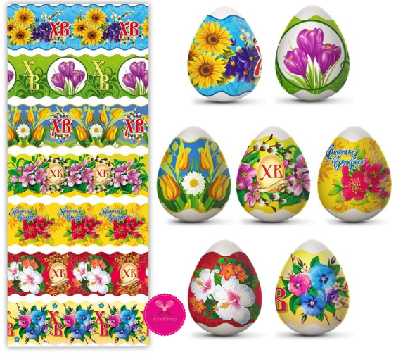 картинка Пасхальная термоусадочная плёнка Цветы на 7 яиц от магазина KondiShop