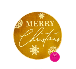 картинка Украшение топпер круглое Merry christmas №2 Золото 1 шт 5 см от магазина KondiShop