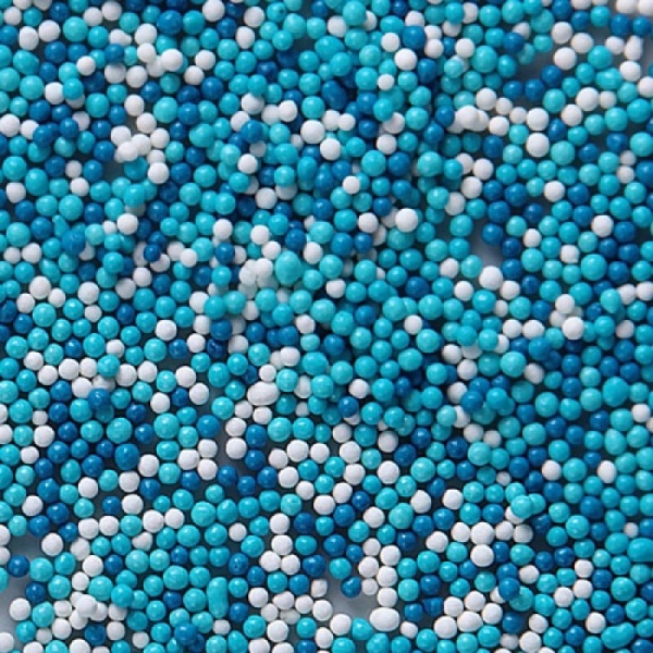 картинка Посыпка сахарные шарики 2 мм микс №7 синий/голубой/белый 100 гр от магазина KondiShop