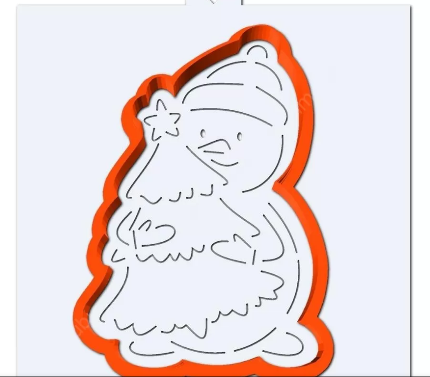 картинка Трафарет+форма/вырубка Снеговик с ёлочкой №2 от магазина KondiShop