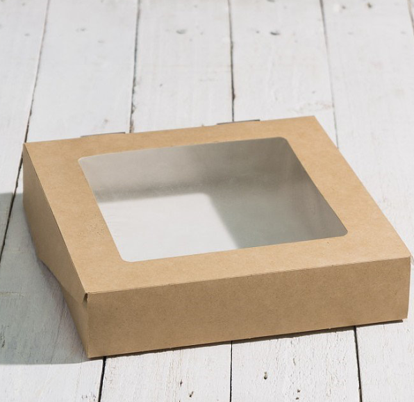 картинка Коробка с окном 20/20/4,5 см крафт, 25 шт от магазина KondiShop