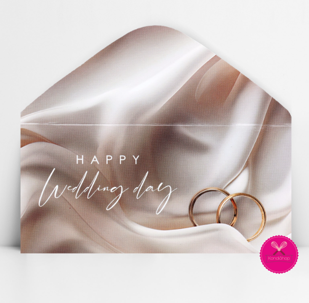 картинка Конверт для денег Happy Wedding day 16,5/8 см от магазина KondiShop