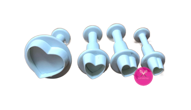 картинка Набор плунжеров кондитерских Сердечко 4 шт 2,9/2 см; 1,2/1 см; 0,9/0,8 см; 0,6/0,5 от магазина KondiShop