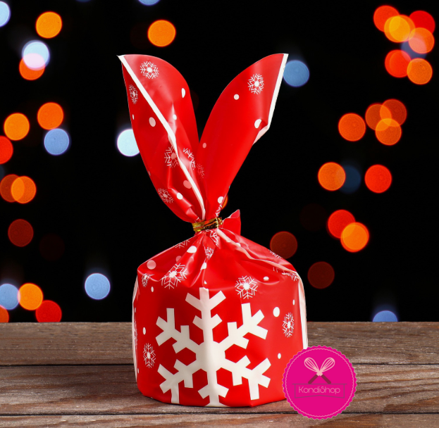 картинка Пакет подарочный с ушками Снежинка 13/23 см от магазина KondiShop
