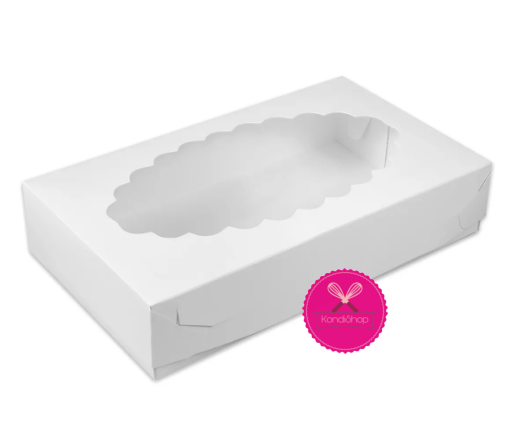 картинка Коробка 24/14/5 Белая. С окном ( для эклеров, зефира, пирожных, меренги. ) от магазина KondiShop