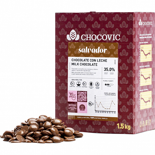 картинка Шоколад Chocovic Salvador молочный 35% 1,5 кг  от магазина KondiShop